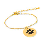 Custom Pawprint Bracelet 18K Plated Gold