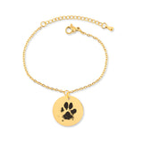 Custom Pawprint Bracelet 18K Plated Gold